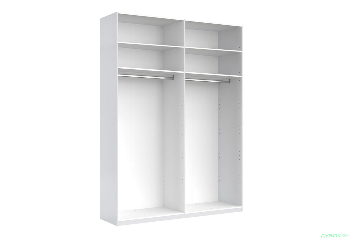 Шафа MiroMark Фемілі 4-дверна з антресолею 179 см Біла, серія Н - Зображення 3 Зображення 3 - Шафа MiroMark Фемілі 4-дверна з антресолею 179 см Біла, серія Н