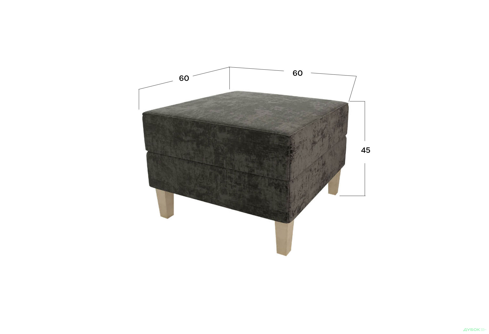 Изображение 3 - Пуф UMa Цезарь 60x60 см, графитовый (Невада графит)