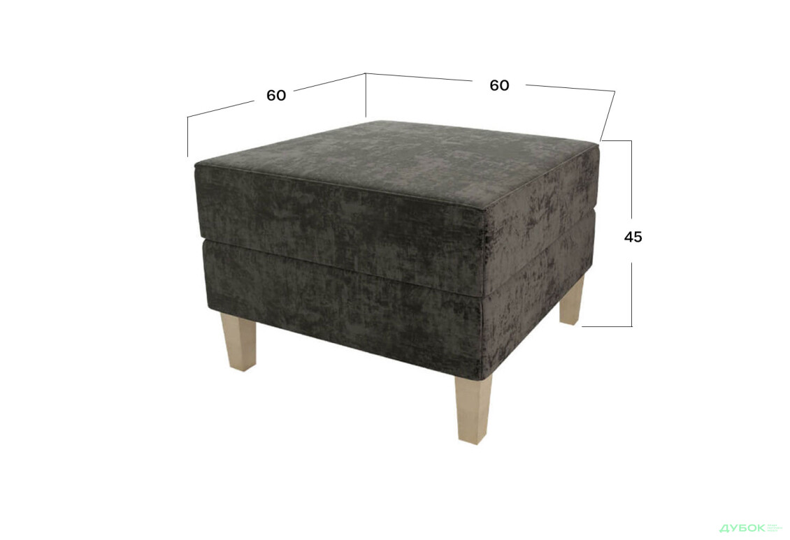 Изображение 3 - Пуф UMa Цезарь 60x60 см, графитовый (Невада графит)