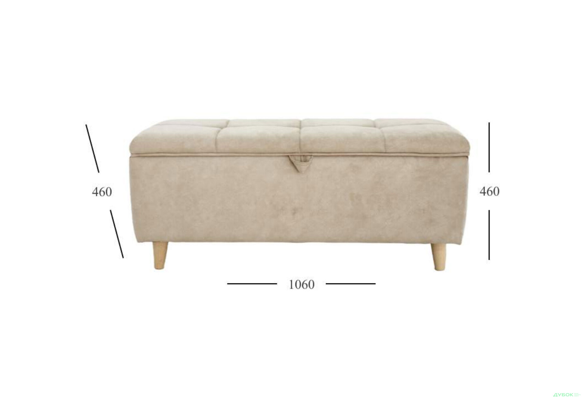 Пуф UMa Бенефіт 106x46 см, бежевий (Крокус 07) - Зображення 5 Зображення 5 - Пуф UMa Бенефіт 106x46 см, бежевий (Крокус 07)