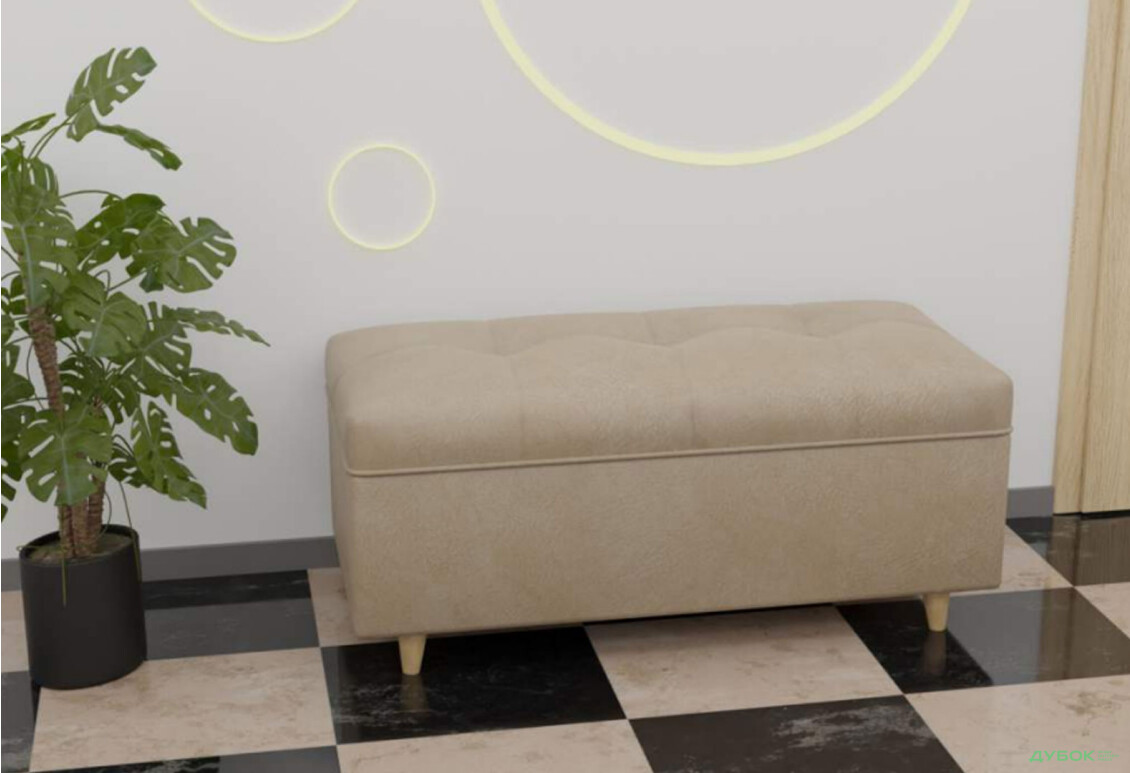 Пуф UMa Бенефіт 106x46 см, бежевий (Крокус 07) - Зображення 2 Зображення 2 - Пуф UMa Бенефіт 106x46 см, бежевий (Крокус 07)