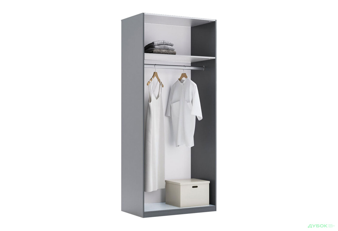 Шафа MiroMark Doni / Доні 2-дверна 90 см, графіт серія Н - Зображення 3 Зображення 3 - Шафа MiroMark Doni / Доні 2-дверна 90 см, графіт серія Н