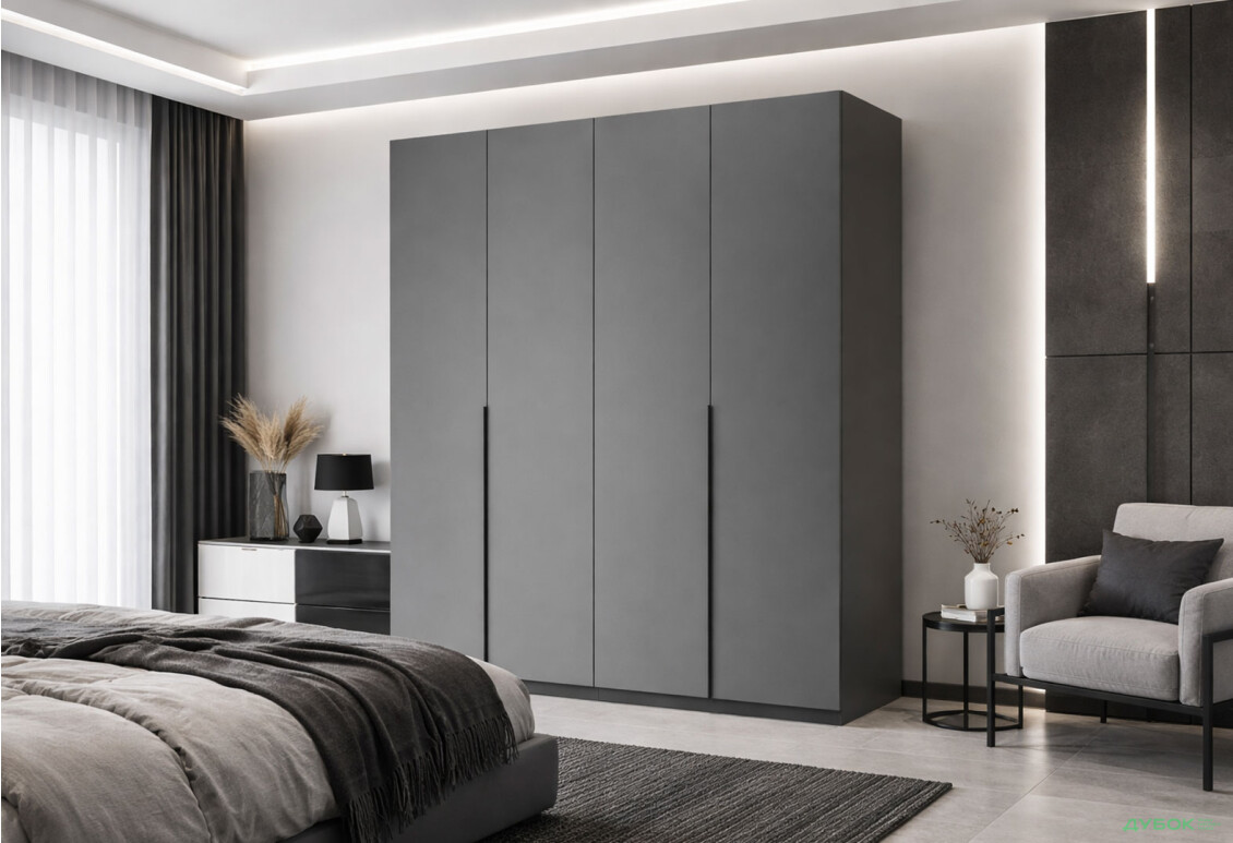 Изображение 2 - Шкаф МироМарк Doni / Дони 4-хдверный 179 см, графит серия Н