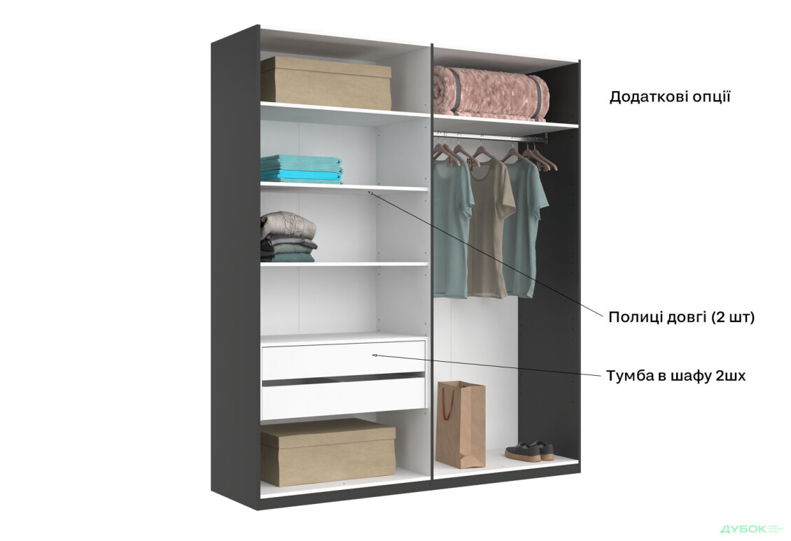 Шкаф МироМарк Doni / Дони 4-хдверный 179 см, графит серия Н - Изображение 16 Изображение 16 - Шкаф МироМарк Doni / Дони 4-хдверный 179 см, графит серия Н