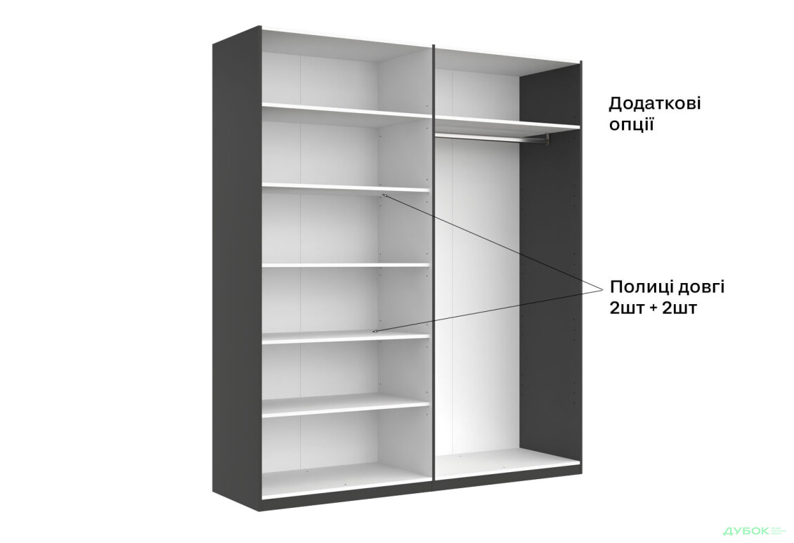Шкаф МироМарк Doni / Дони 4-хдверный 179 см, графит серия Н - Изображение 20 Изображение 20 - Шкаф МироМарк Doni / Дони 4-хдверный 179 см, графит серия Н