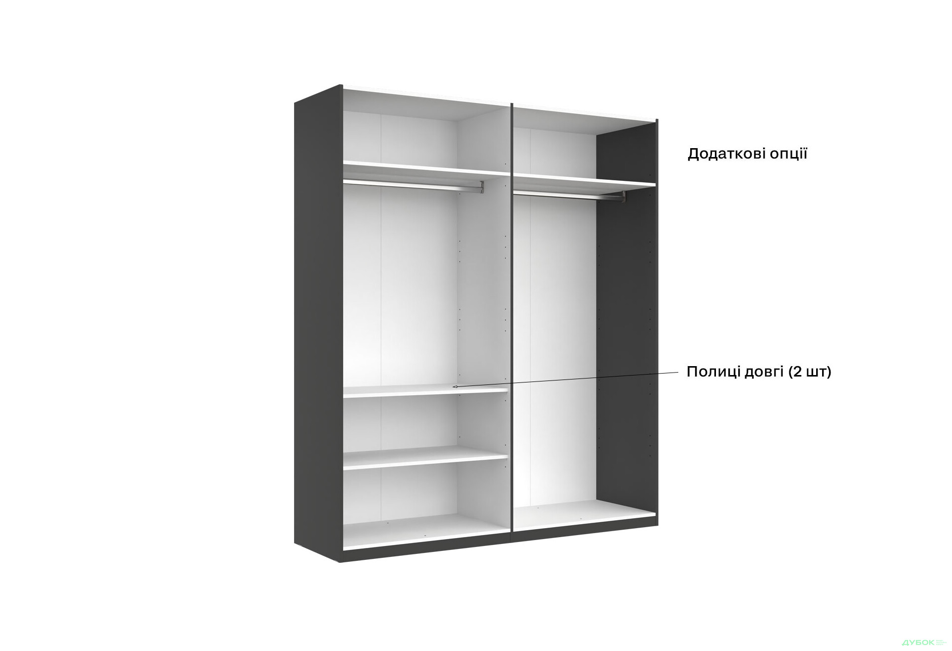 Шкаф МироМарк Doni / Дони 4-хдверный 179 см, графит серия Н - Изображение 8 Изображение 8 - Шкаф МироМарк Doni / Дони 4-хдверный 179 см, графит серия Н