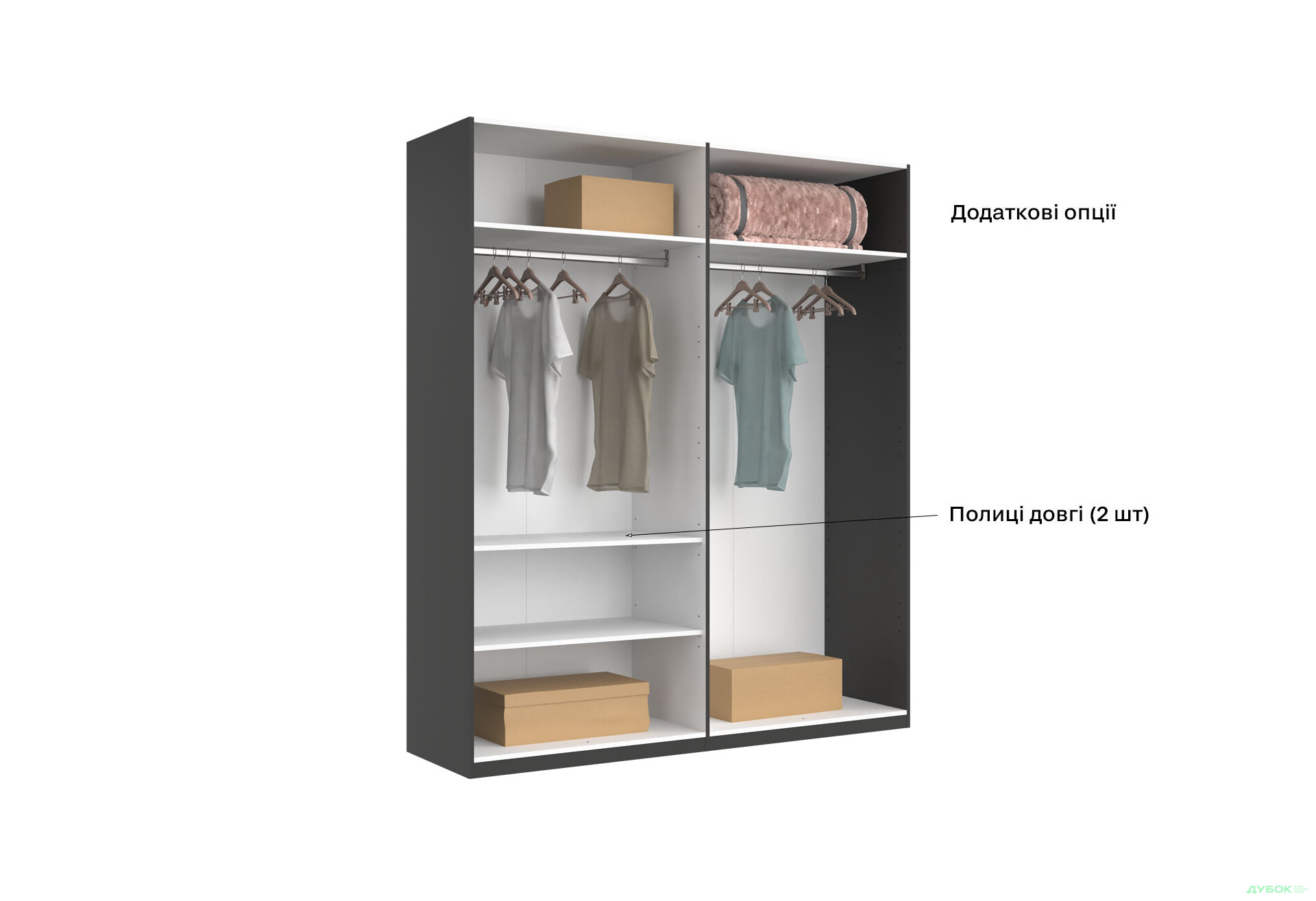 Шкаф МироМарк Doni / Дони 4-хдверный 179 см, графит серия Н - Изображение 9 Изображение 9 - Шкаф МироМарк Doni / Дони 4-хдверный 179 см, графит серия Н