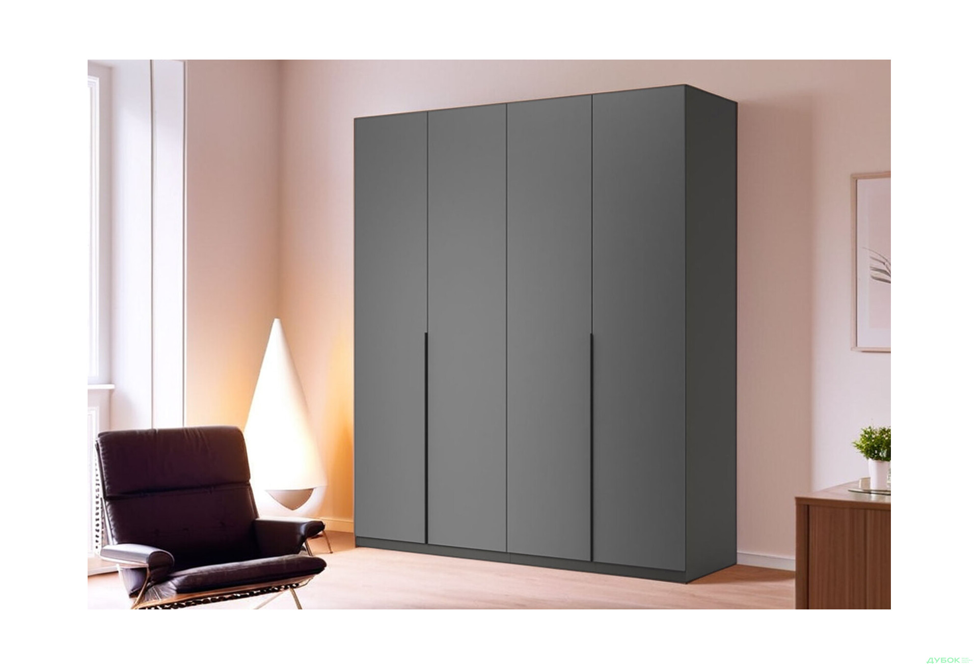 Шкаф МироМарк Doni / Дони 4-хдверный 179 см, графит серия Н - Изображение 2 Изображение 2 - Шкаф МироМарк Doni / Дони 4-хдверный 179 см, графит серия Н