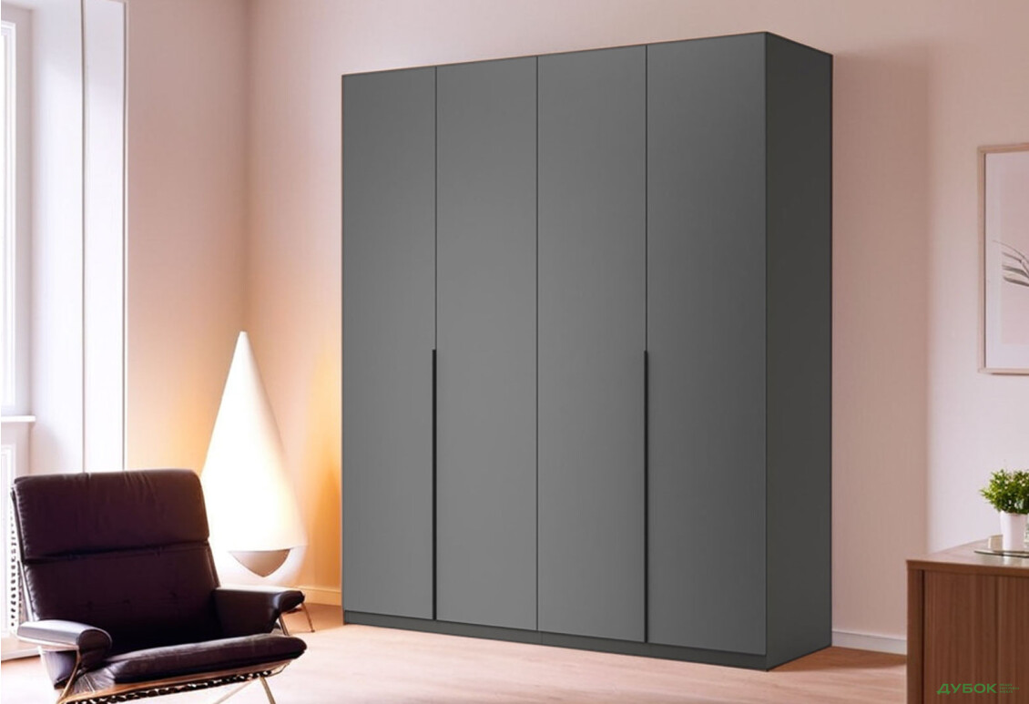Шкаф МироМарк Doni / Дони 4-хдверный 179 см, графит серия Н - Изображение 2 Изображение 2 - Шкаф МироМарк Doni / Дони 4-хдверный 179 см, графит серия Н
