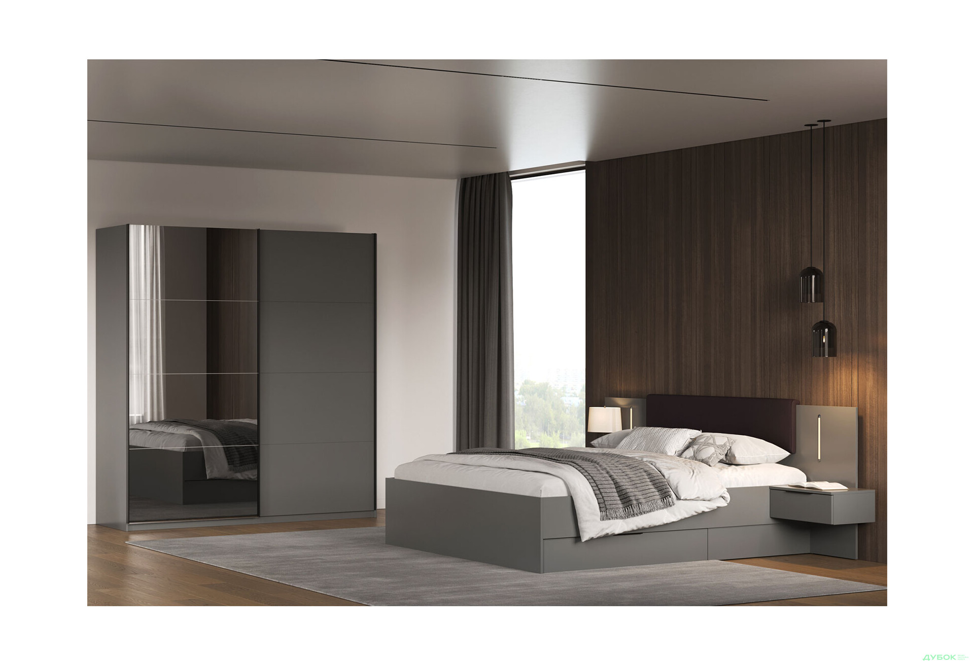 Шкаф-купе МироМарк Doni / Дони 2-хдверный с зеркалом 150 см, графит серия Н - Изображение 3 Изображение 3 - Шкаф-купе МироМарк Doni / Дони 2-хдверный с зеркалом 150 см, графит серия Н