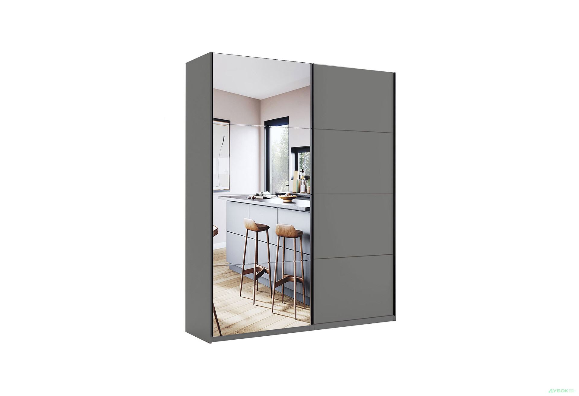 Шкаф-купе МироМарк Doni / Дони 2-хдверный с зеркалом 150 см, графит серия Н - Изображение 1 Изображение 1 - Шкаф-купе МироМарк Doni / Дони 2-хдверный с зеркалом 150 см, графит серия Н