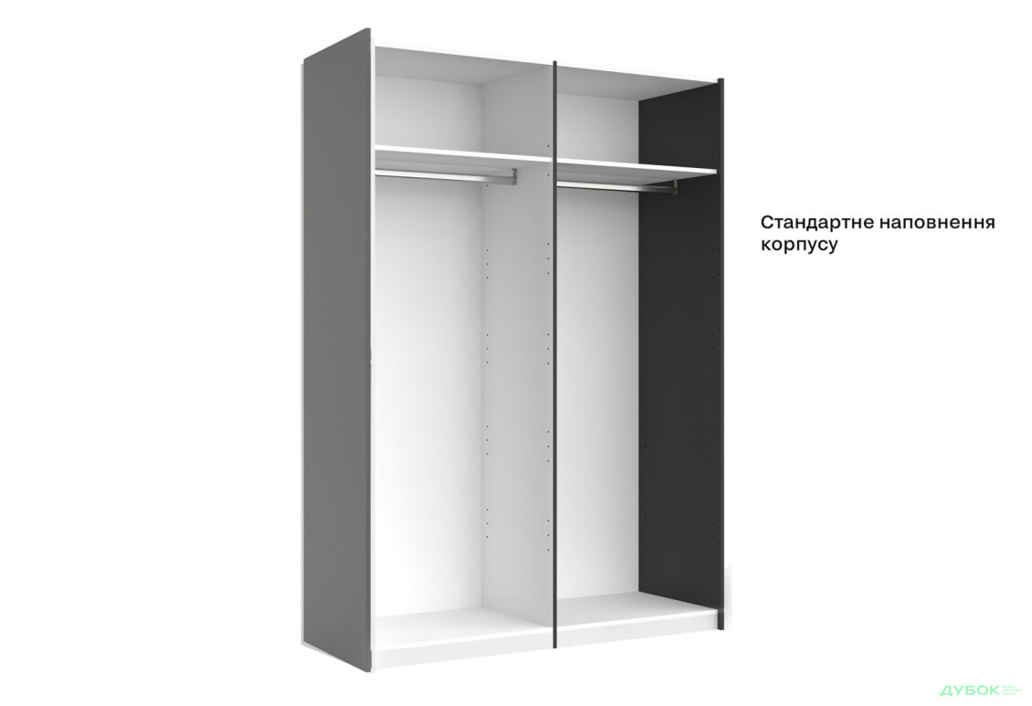 Шкаф-купе МироМарк Doni / Дони 2-хдверный с зеркалом 150 см, графит серия Н - Изображение 6 Изображение 6 - Шкаф-купе МироМарк Doni / Дони 2-хдверный с зеркалом 150 см, графит серия Н
