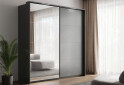 Шафа-купе MiroMark Doni / Доні 2-дверна із дзеркалом 200 см, графіт серія Н - Зображення 3 Зображення 3 - Шафа-купе MiroMark Doni / Доні 2-дверна із дзеркалом 200 см, графіт серія Н