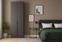 Зображення 2 - Шафа MiroMark Doni / Доні 2-дверна з антресолею 90 см, графіт серія Н