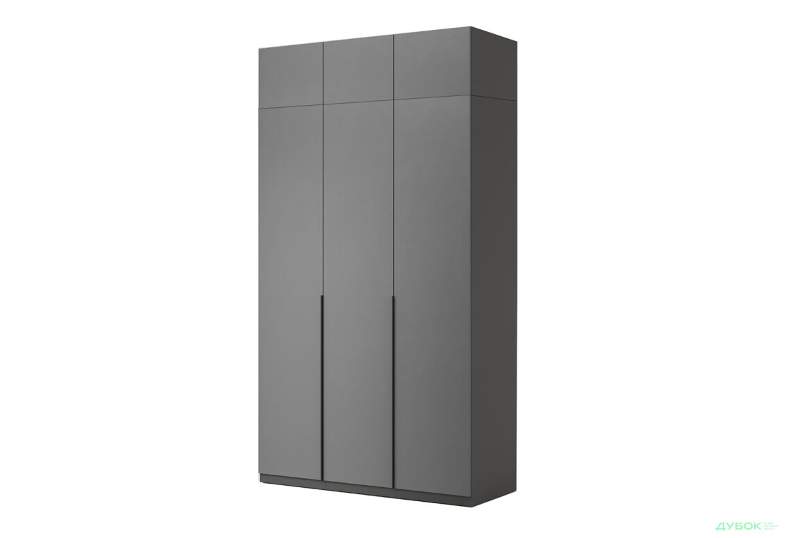 Шафа MiroMark Doni / Доні 3-дверна з антресолею 134 см, графіт серія Н - Зображення 1 Зображення 1 - Шафа MiroMark Doni / Доні 3-дверна з антресолею 134 см, графіт серія Н