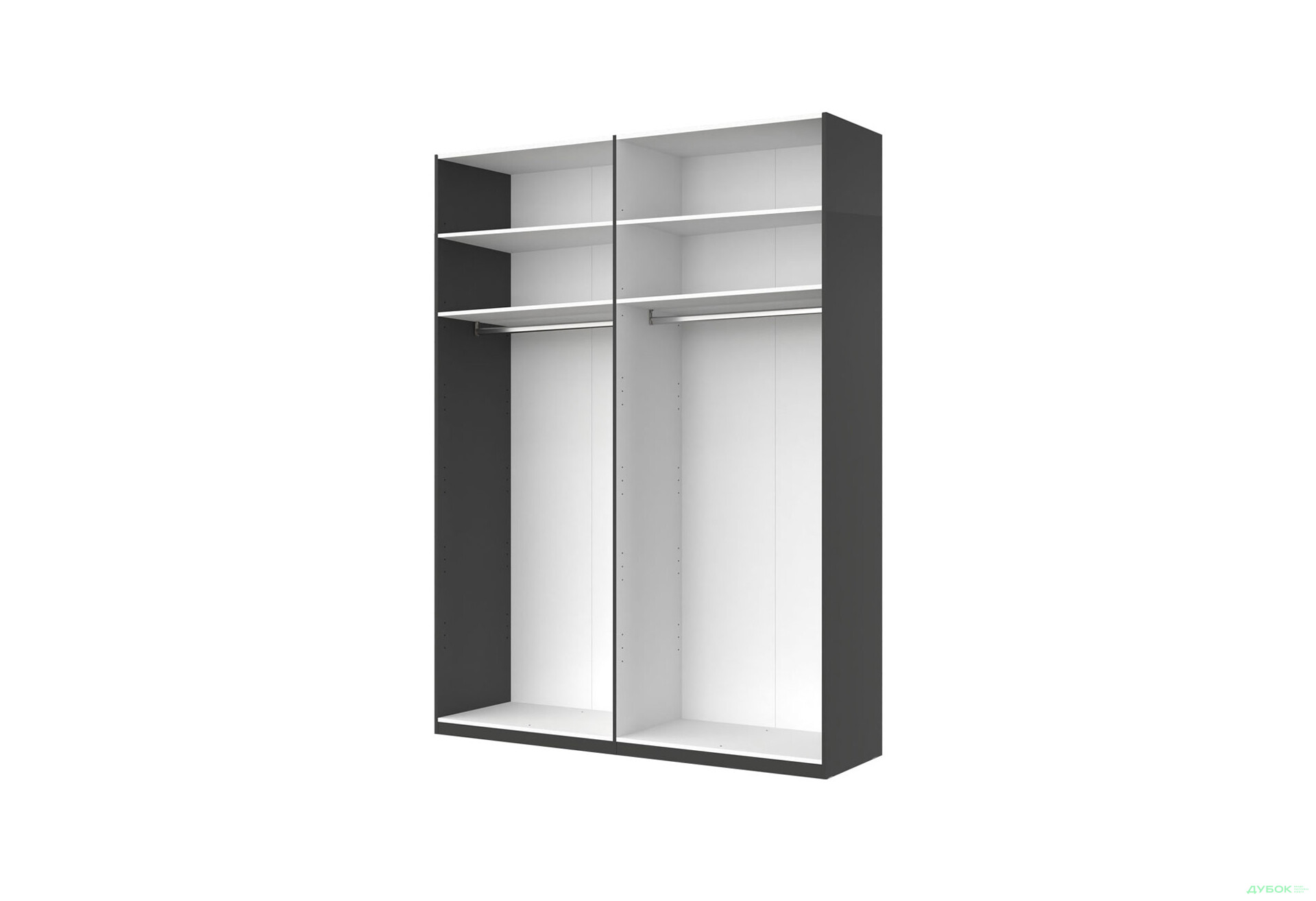 Зображення 3 - Шафа MiroMark Doni / Доні 4-дверна з антресолею 179 см, графіт серія Н