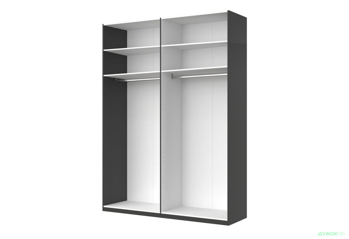 Зображення 3 - Шафа MiroMark Doni / Доні 4-дверна з антресолею 179 см, графіт серія Н