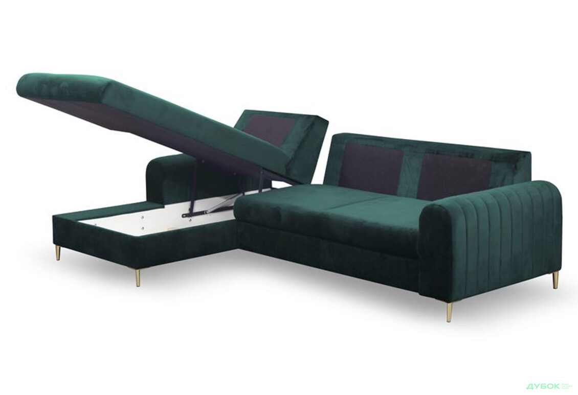 Мягкий уголок Perfect Home Монако / Monaco 252х168 см угол 7 Зеленый (Velluto 27) - Изображение 5 Изображение 5 - Мягкий уголок Perfect Home Монако / Monaco 252х168 см угол 7 Зеленый (Velluto 27)
