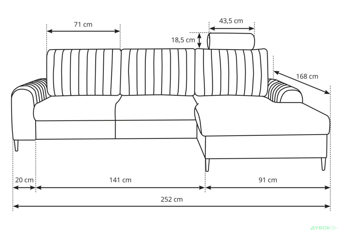 Мягкий уголок Perfect Home Монако / Monaco 252х168 см угол 7 Зеленый (Velluto 27) - Изображение 10 Изображение 10 - Мягкий уголок Perfect Home Монако / Monaco 252х168 см угол 7 Зеленый (Velluto 27)