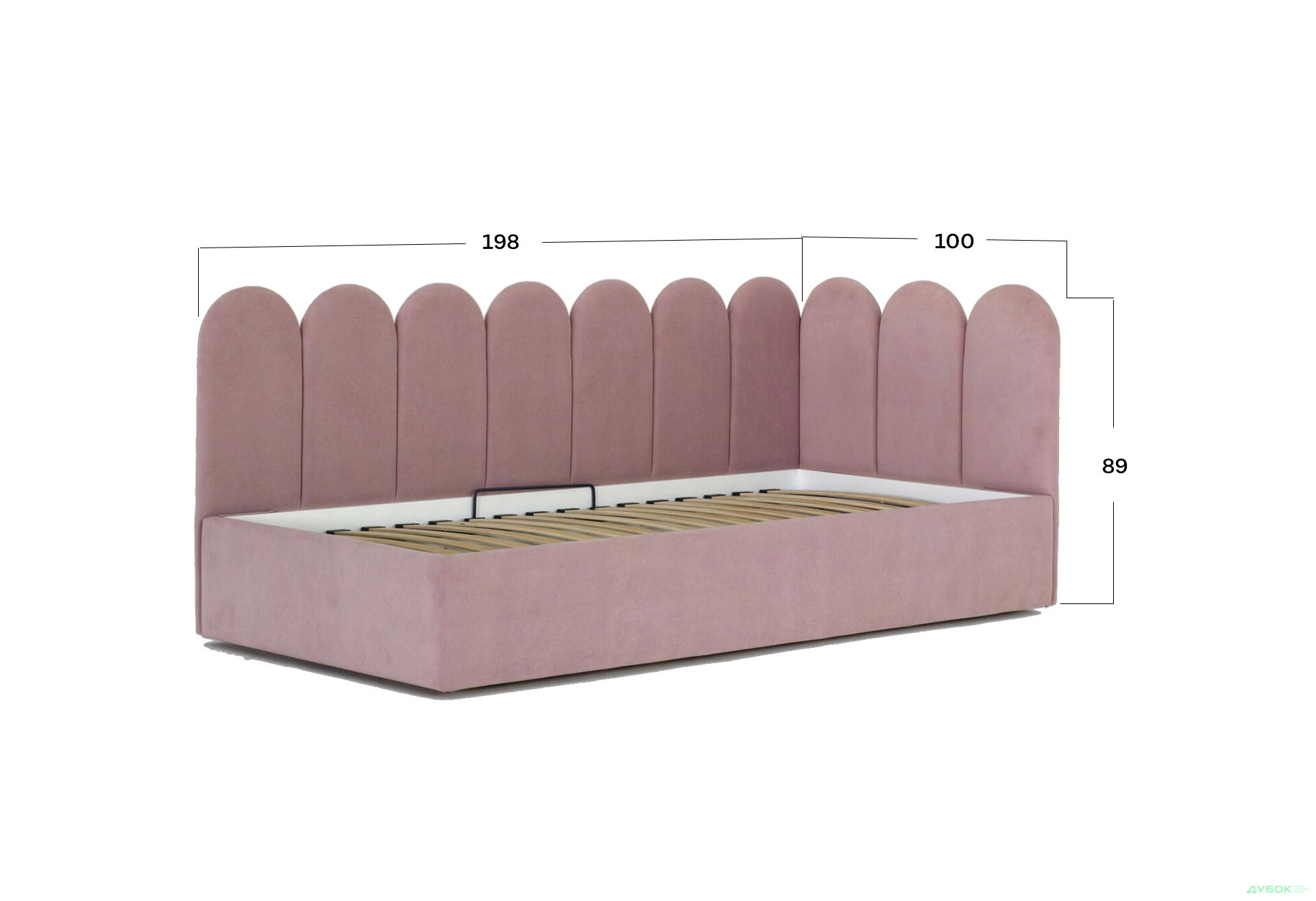 Кровать-подиум Eurosof Эмели 90х190 с нишей и металоподъёмником - Изображение 5 Изображение 5 - Кровать-подиум Eurosof Эмели 90х190 с нишей и металоподъёмником