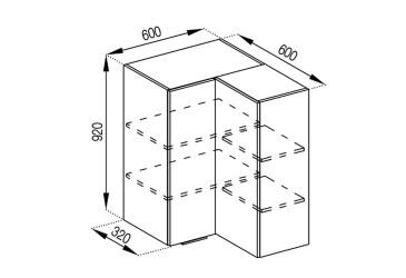 В 60x60 кут прямий (h-920) Мілана Світ Меблів
