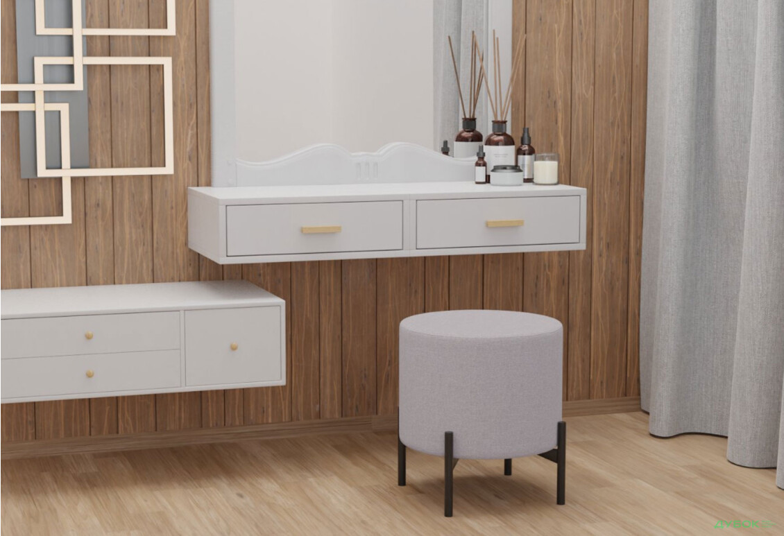 Пуф UMa Флафф 45x45 см, бежевий (Чикаго 22) - Зображення 2 Зображення 2 - Пуф UMa Флафф 45x45 см, бежевий (Чикаго 22)