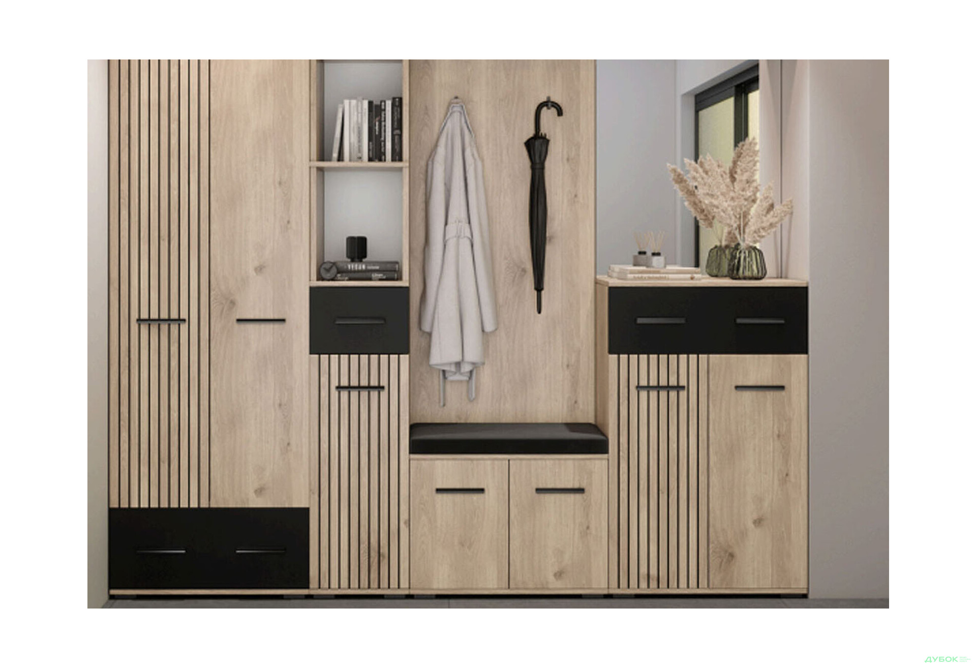 Комод Світ Меблів Амбре з дверцятами і шухлядою 60 см, дуб білий / чорний - Зображення 3 Зображення 3 - Комод Світ Меблів Амбре з дверцятами і шухлядою 60 см, дуб білий / чорний