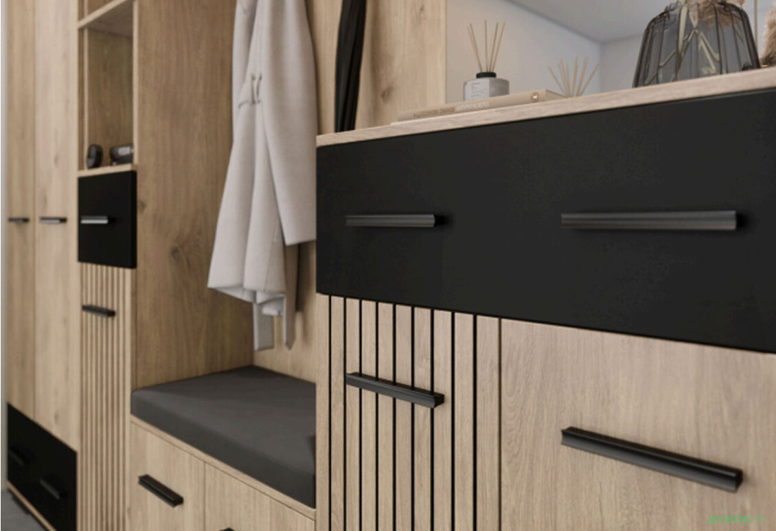 Комод Світ Меблів Амбре з дверцятами і шухлядою 60 см, дуб білий / чорний - Зображення 2 Зображення 2 - Комод Світ Меблів Амбре з дверцятами і шухлядою 60 см, дуб білий / чорний