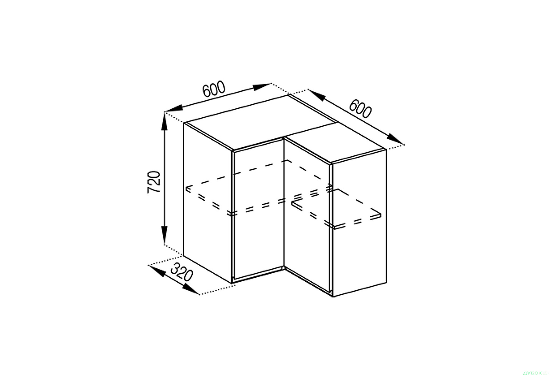 В 60x60 кут прямий Тіна Світ Меблів - Зображення 1 Зображення 1 - В 60x60 кут прямий Тіна Світ Меблів