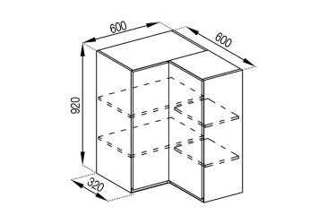 В 60x60 кут прямий (h-920)