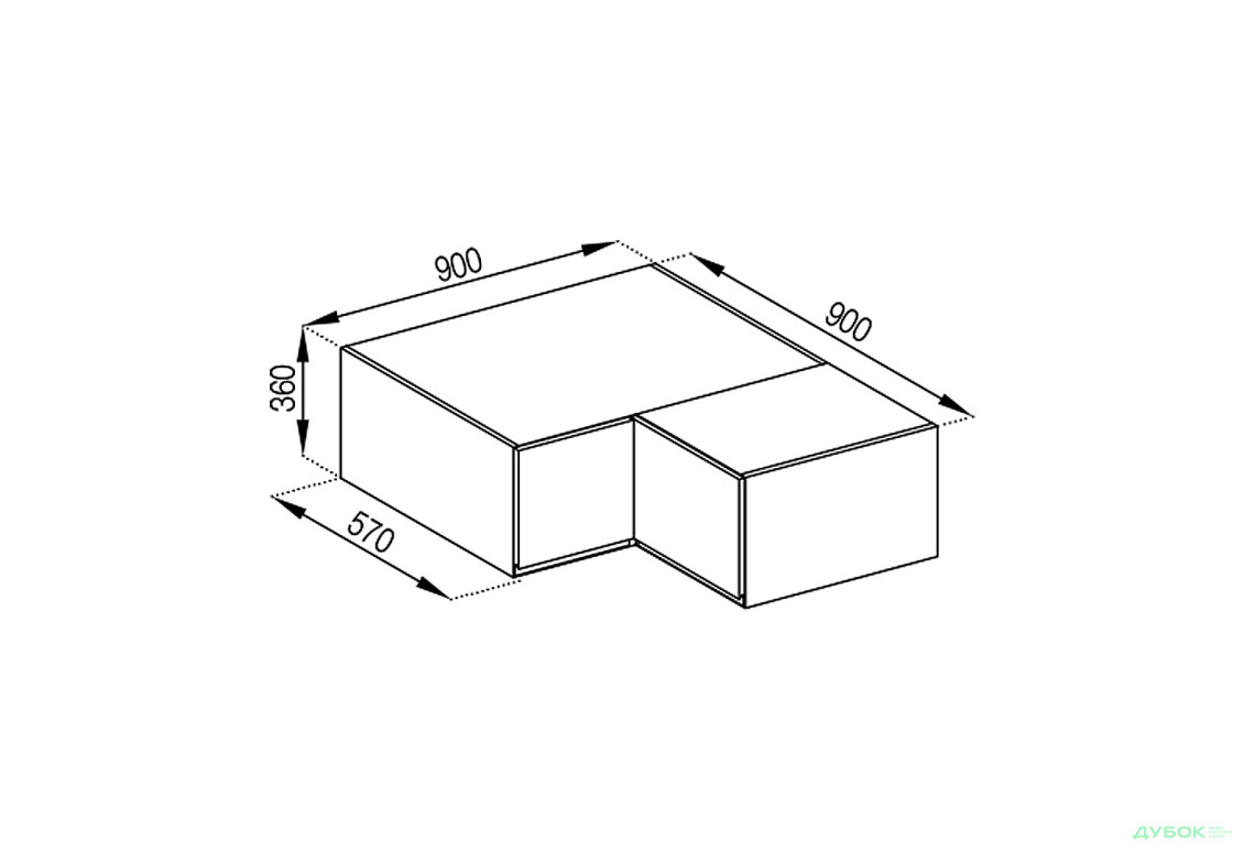 А 90x90 кут прямий (570) Тіна Світ Меблів - Зображення 1 Зображення 1 - А 90x90 кут прямий (570) Тіна Світ Меблів