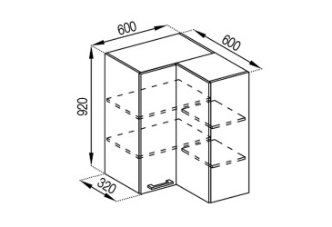 В 60x60 кут прямий (h-920)