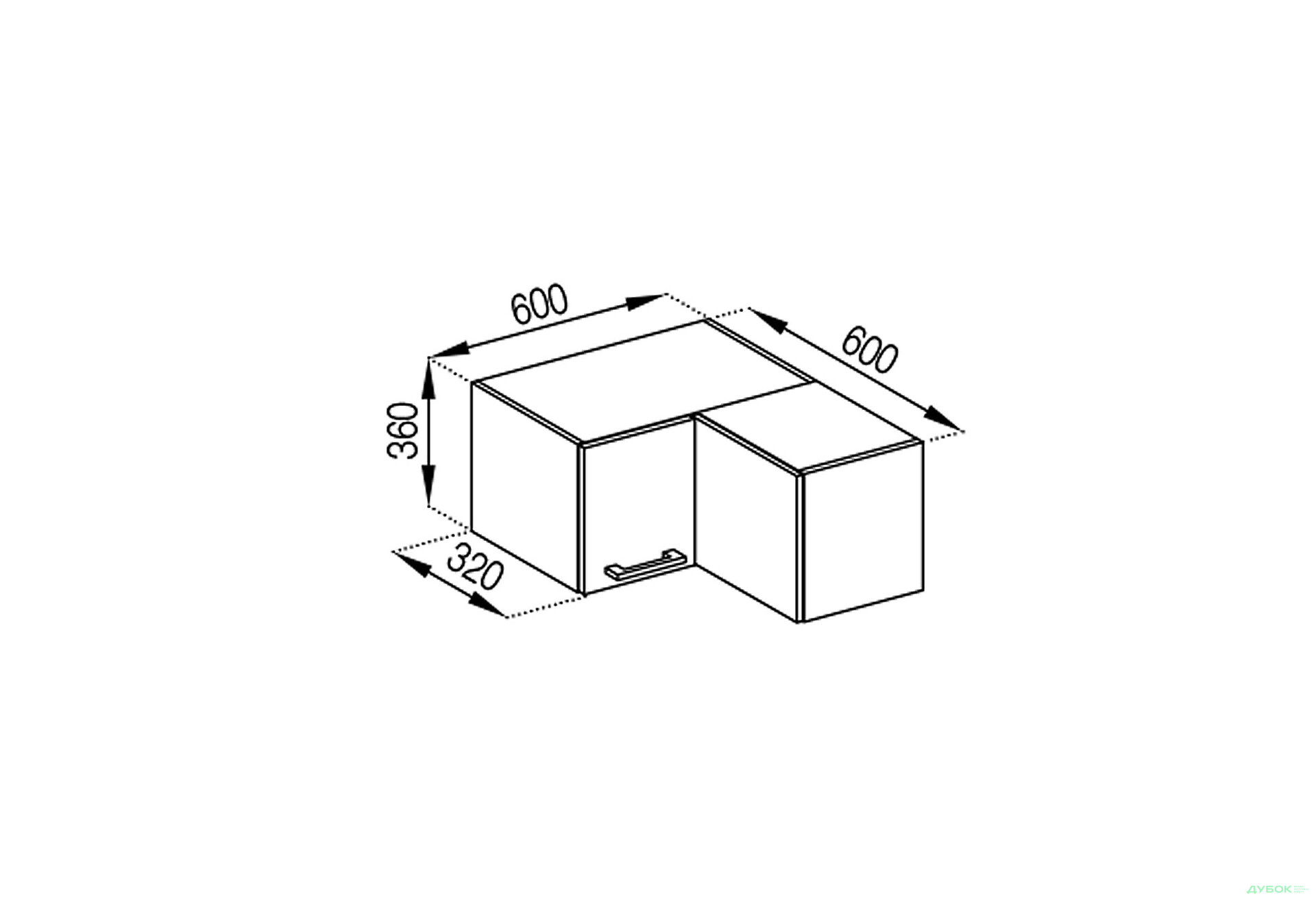 Зображення 1 - А 60x60 кут прямий (320) Марта Світ Меблів