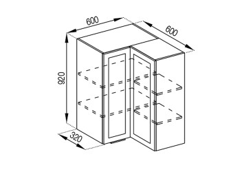 В 60x60 кут прямий (h-920)