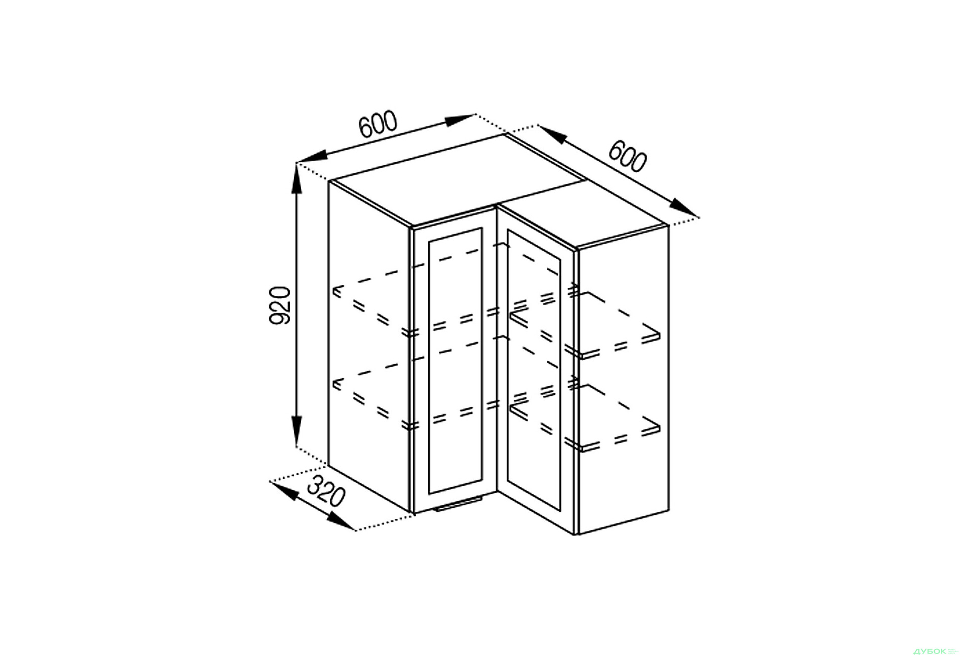 Изображение 1 - В 60x60 угол прямой (h-920) Анна Svit Mebliv