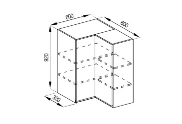 В 60x60 кут прямий (h-920)