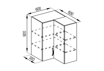 В 60x60 кут прямий (h-920)