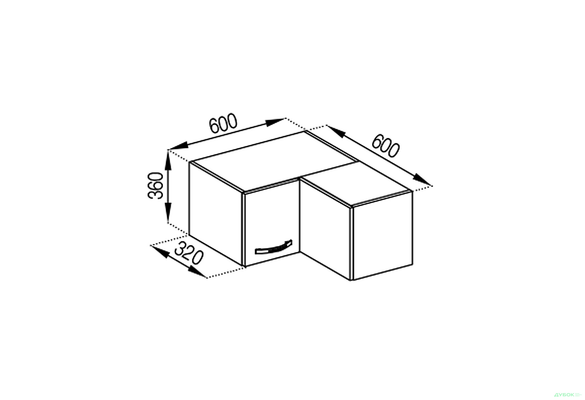 Зображення 1 - А 60x60 кут прямий (320) Оля Світ Меблів