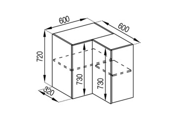 В 60x60 кут прямий (фасад ДСП)