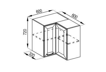 В 60x60 кут прямий (фасад МДФ)