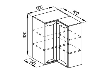 В 60x60 кут прямий (h-920)