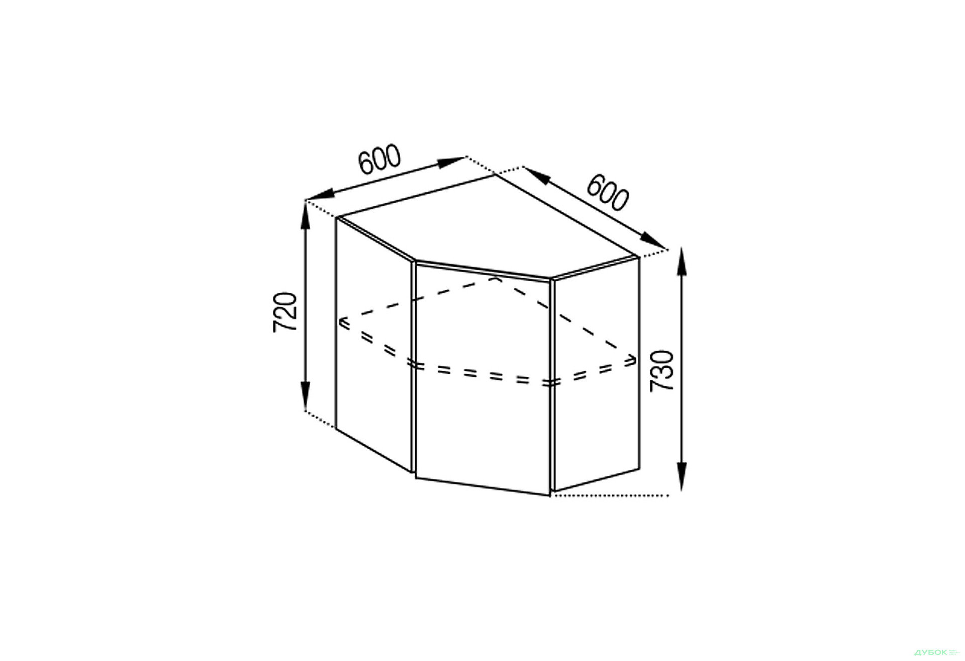 Зображення 1 - В 60x60 (фасад ДСП) Домініка Світ Меблів