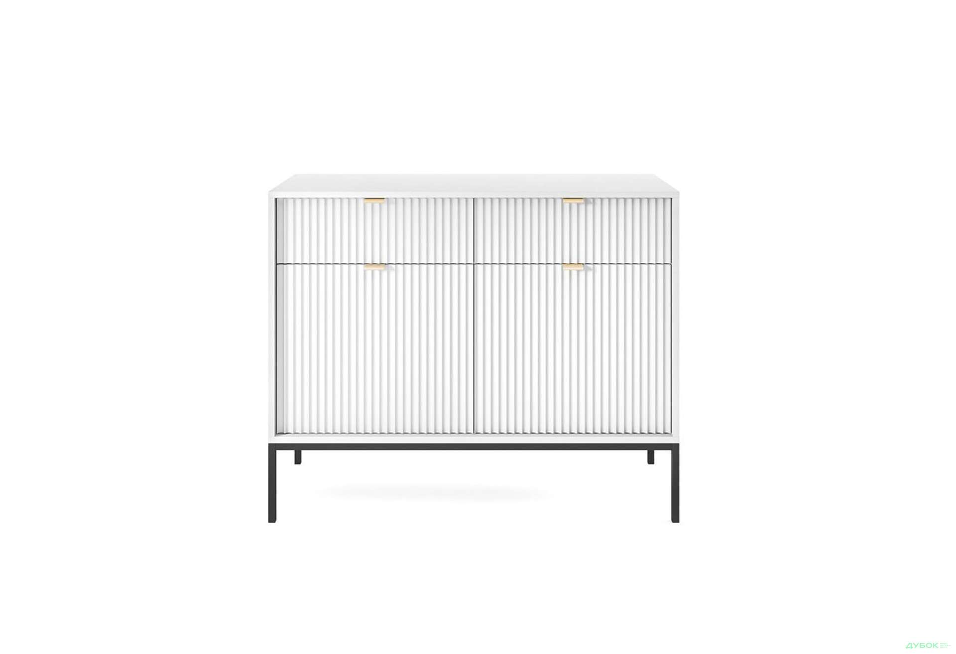 Комод Perfect Home Нова / Nova 2-дверний з 2 шухлядами 104 см, білий, чорні ніжки - Зображення 2 Зображення 2 - Комод Perfect Home Нова / Nova 2-дверний з 2 шухлядами 104 см, білий, чорні ніжки