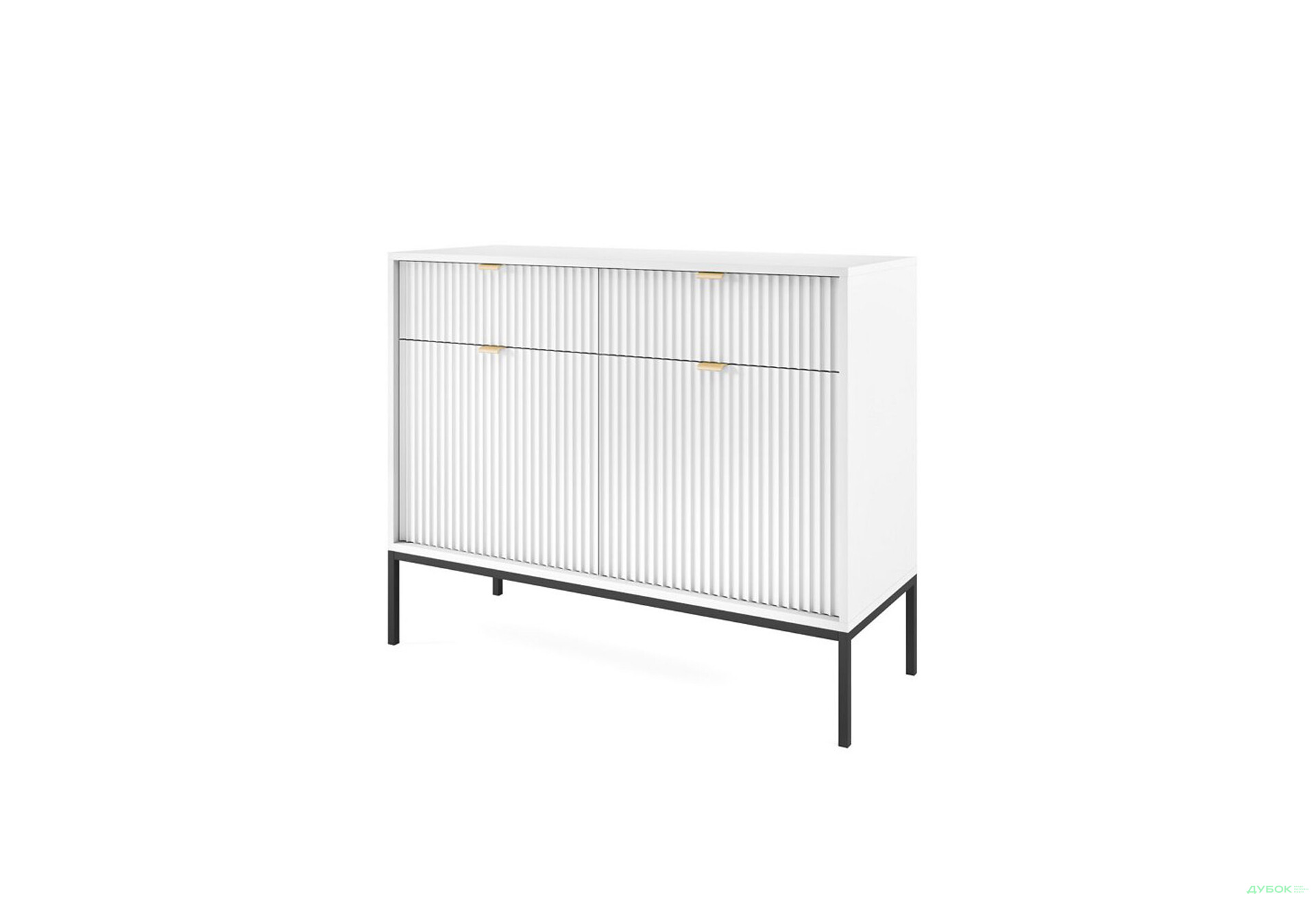 Комод Perfect Home Нова / Nova 2-дверний з 2 шухлядами 104 см, білий, чорні ніжки - Зображення 1 Зображення 1 - Комод Perfect Home Нова / Nova 2-дверний з 2 шухлядами 104 см, білий, чорні ніжки