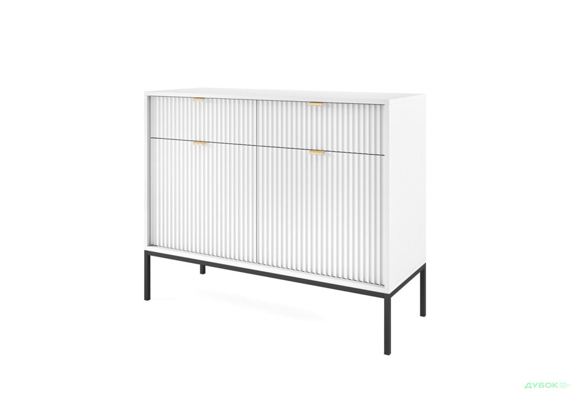 Комод Perfect Home Нова / Nova 2-дверний з 2 шухлядами 104 см, білий, чорні ніжки - Зображення 1 Зображення 1 - Комод Perfect Home Нова / Nova 2-дверний з 2 шухлядами 104 см, білий, чорні ніжки