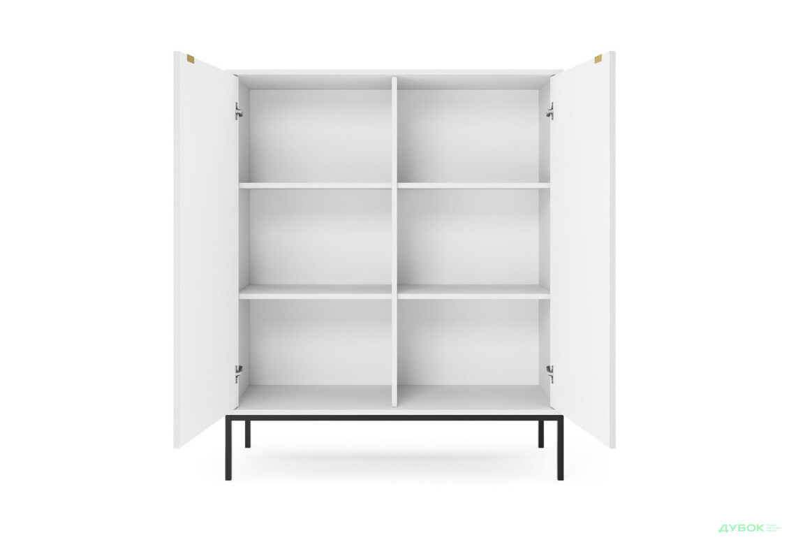 Комод Perfect Home Нова / Nova 2-дверний 104 см, білий, чорні ніжки - Зображення 3 Зображення 3 - Комод Perfect Home Нова / Nova 2-дверний 104 см, білий, чорні ніжки