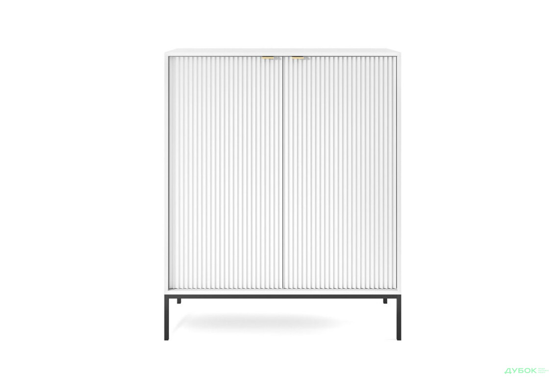 Комод Perfect Home Нова / Nova 2-дверний 104 см, білий, чорні ніжки - Зображення 2 Зображення 2 - Комод Perfect Home Нова / Nova 2-дверний 104 см, білий, чорні ніжки