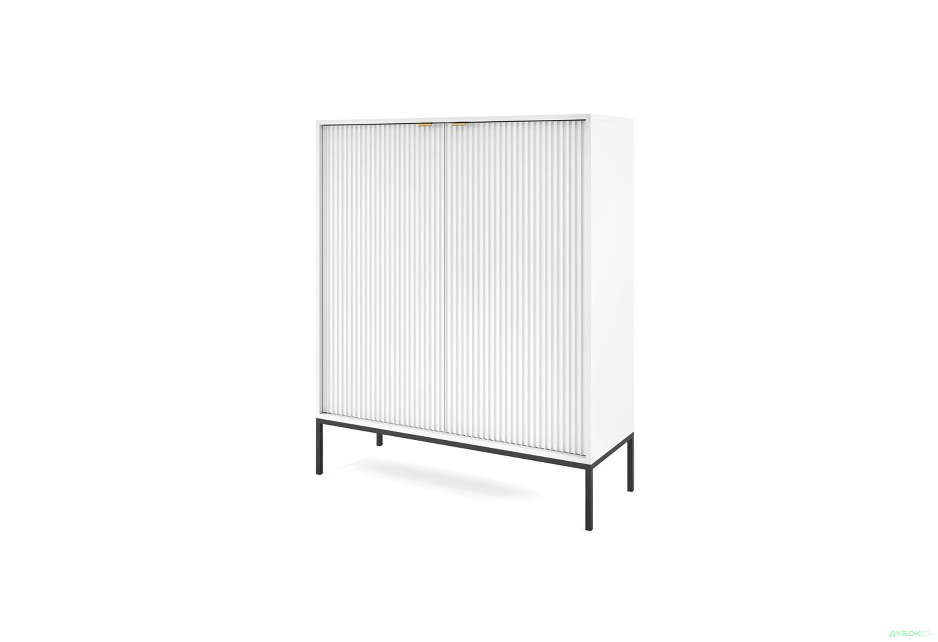 Комод Perfect Home Нова / Nova 2-дверний 104 см, білий, чорні ніжки - Зображення 1 Зображення 1 - Комод Perfect Home Нова / Nova 2-дверний 104 см, білий, чорні ніжки