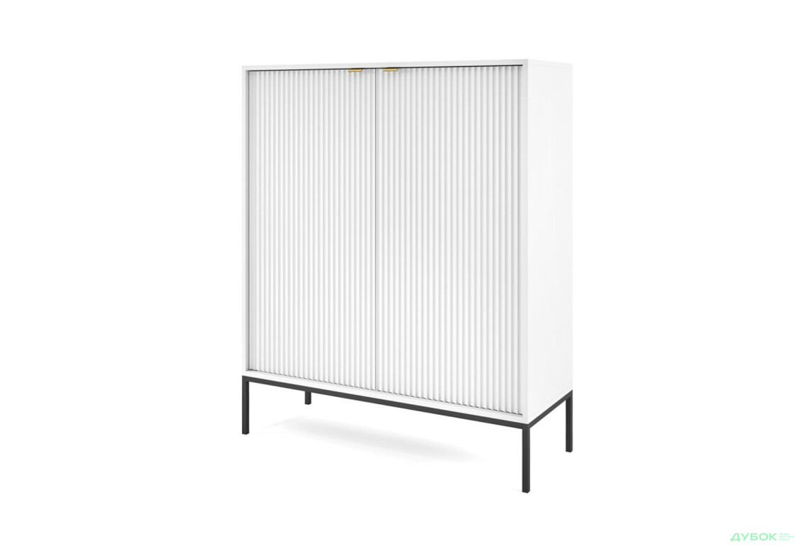 Комод Perfect Home Нова / Nova 2-дверний 104 см, білий, чорні ніжки - Зображення 1 Зображення 1 - Комод Perfect Home Нова / Nova 2-дверний 104 см, білий, чорні ніжки