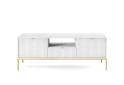Тумба під ТВ Perfect Home Нова / Nova з 2 дверками, шухлядою та поличкою 154 см, білий, золоті ніжки - Зображення 2 Зображення 2 - Тумба під ТВ Perfect Home Нова / Nova з 2 дверками, шухлядою та поличкою 154 см, білий, золоті ніжки